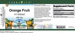 Label for Orange Fruit 450 mg 4:1 Extract