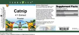 Label for Catnip 4:1 Extract Powder