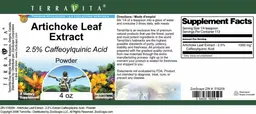 Label for Artichoke Leaf Extract 2.5% Caffeoylquinic Acid Powder