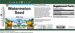 Label for Watermelon Seed 450 mg
