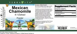 Label for Mexican Chamomile 4:1 Extract Powder