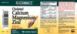 Label for Chelated Calcium Magnesium Zinc