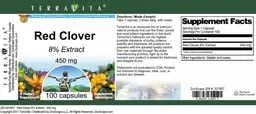 Label for Red Clover 450 mg 8% Extract