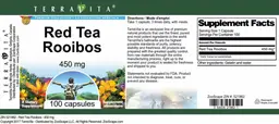 Label for Red Tea Rooibos 450 mg