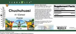 Label for Chuchuhuasi 4:1 Extract Powder