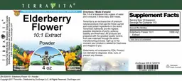Label for Elderberry Flower 10:1 Extract Powder