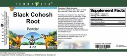 Label for Black Cohosh Root Powder