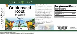 Label for Goldenseal Root 4:1 Extract Powder