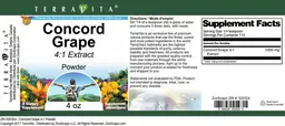 Label for Concord Grape 4:1 Extract Powder