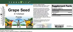 Label for Grape Seed 4:1 Extract Powder