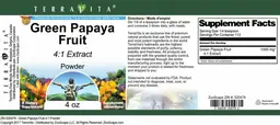 Label for Green Papaya Fruit 4:1 Extract Powder
