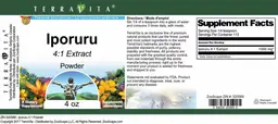 Label for Iporuru 4:1 Extract Powder