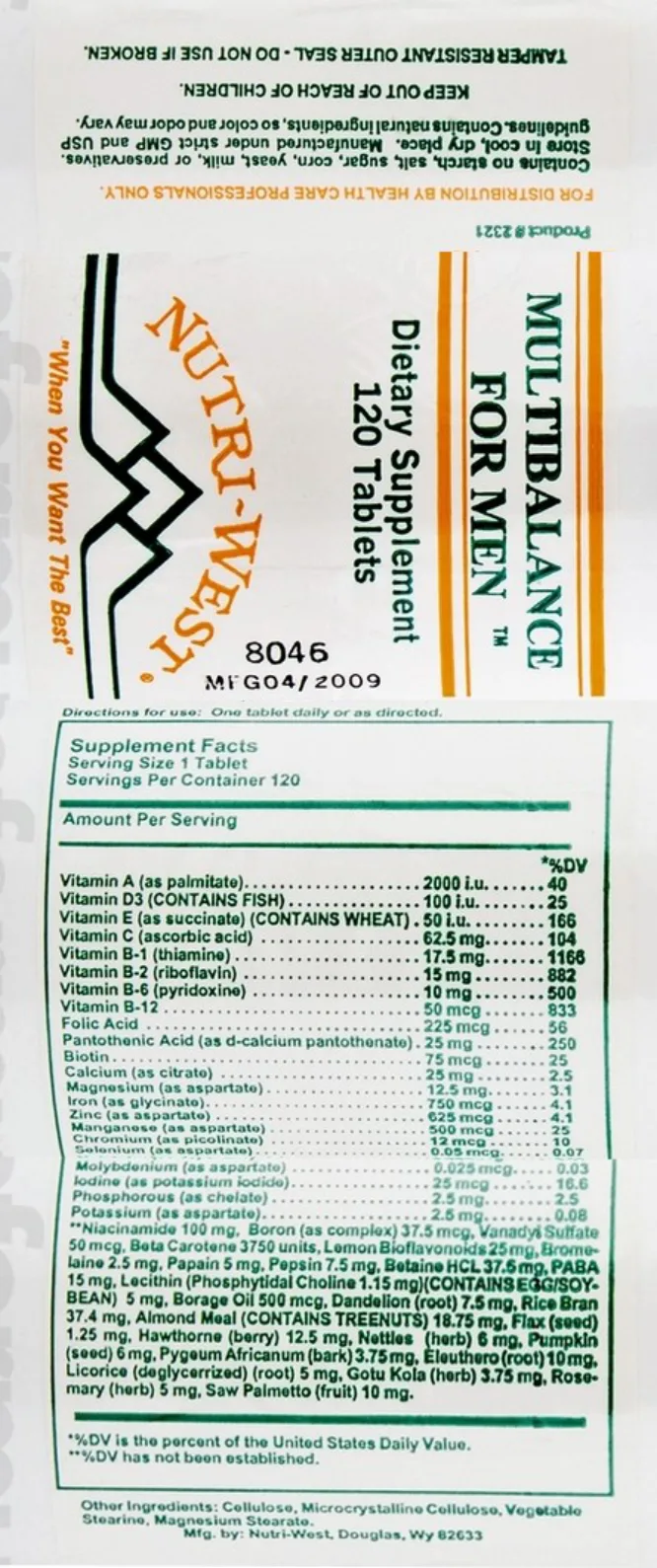 Label for Multibalance For Men