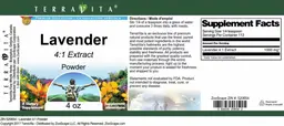 Label for Lavender 4:1 Extract Powder