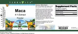 Label for Maca 4:1 Extract Powder