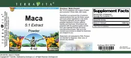 Label for Maca 5:1 Extract Powder