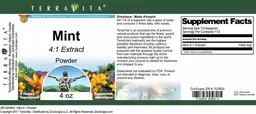 Label for Mint 4:1 Extract Powder