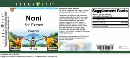 Label for Noni 5:1 Extract Powder