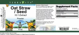 Label for Oat Straw / Seed 10:1 Extract Powder