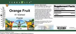Label for Orange Fruit 4:1 Extract Powder