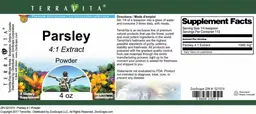 Label for Parsley 4:1 Extract Powder