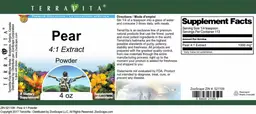 Label for Pear 4:1 Extract Powder