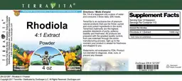 Label for Rhodiola 4:1 Extract Powder
