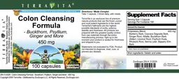 Label for Colon Cleansing Formula 450 mg
