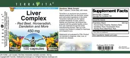 Label for Liver Complex 450 mg
