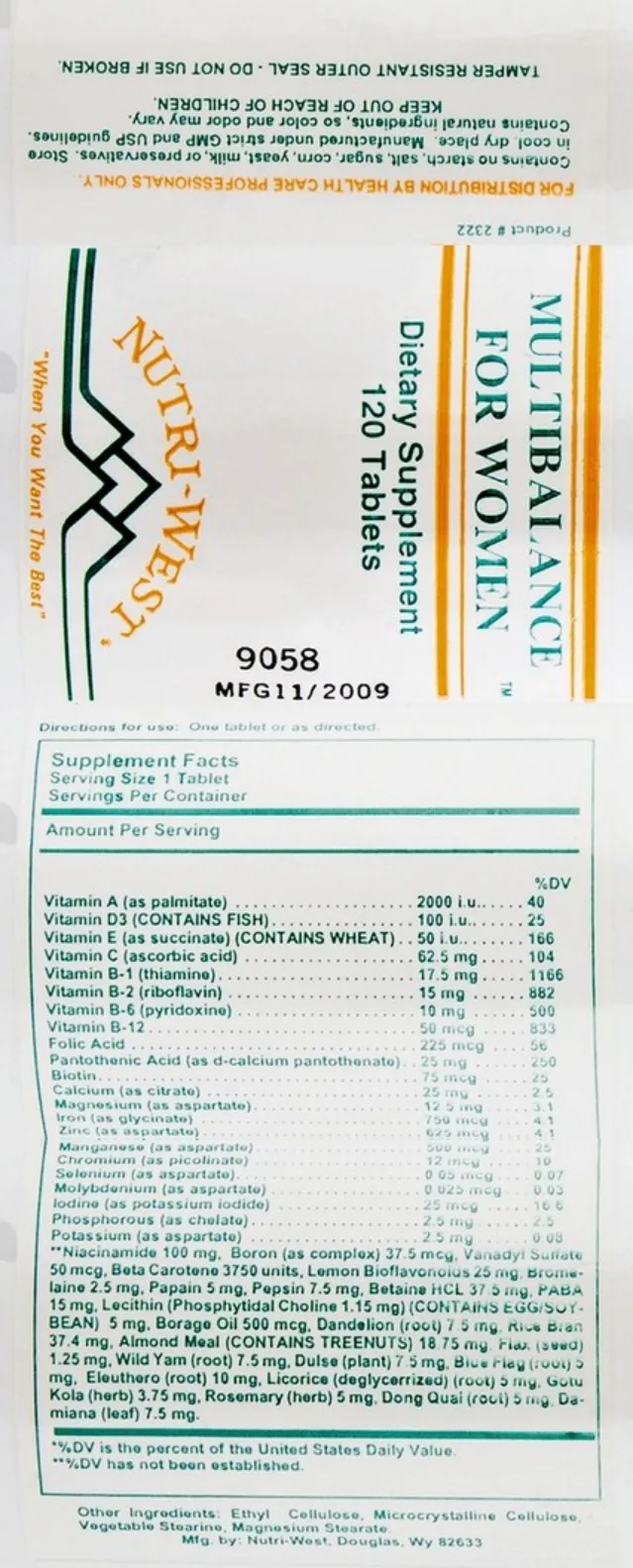 Label for Multibalance For Women