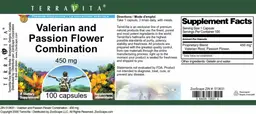 Label for Valerian and Passion Flower Combination 450 mg