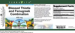 Label for Blessed Thistle and Fenugreek Combination 450 mg