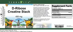 Label for D-Ribose Creatine Stack 450 mg