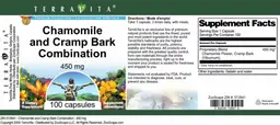Label for Chamomile and Crmap Bark Combination 450 mg