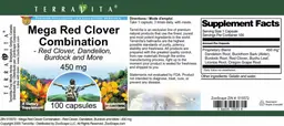 Label for Mega Red Clover Combination 450 mg