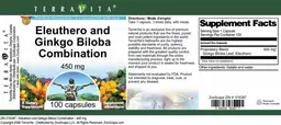 Label for Eleuthero and Ginkgo Biloba Combination 450 mg