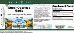 Label for Super Odorless Garlic 450 mg