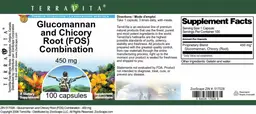 Label for Glucomannan and Chicory Root (FOS) Combination 450 mg