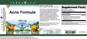 Label for Acne Formula 450 mg