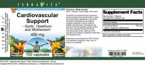 Label for Cardiovascular Support 450 mg
