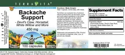 Label for Backache Support 450 mg