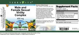 Label for Male and Female Sexual Virility Complex 450 mg