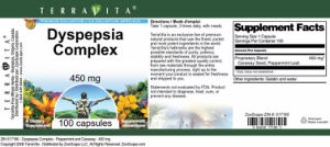 Label for Dyspepsia Complex 450 mg