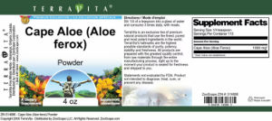 Label for Cape Aloe (Aloe ferox) Powder