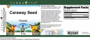 Label for Caraway Seed Powder