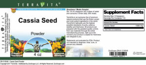 Label for Cassia Seed Powder