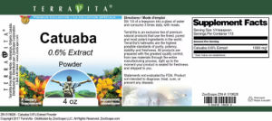 Label for Catuba 0.6% Extract Powder