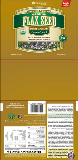 Label for Premium Organic Ground Flax Seed