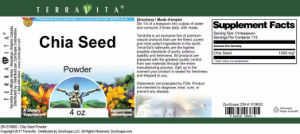 Label for Chia Seed Powder