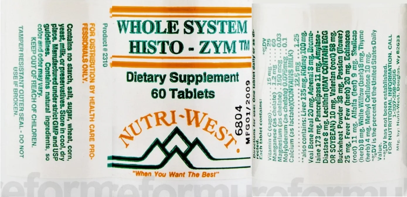 Label for Whole System Histo-Zym